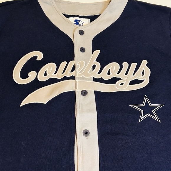 STARTER Other - Starter Dallas Cowboys Baseball Jersey Men's XL Est 66 Blue Full Button
